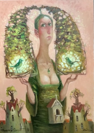Painting titled "весна" by Vladimir Golub, Original Artwork, Oil