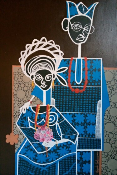 Картина под названием "The Latest Couple" - Ifeoluwa Olojede, Подлинное произведение искусства, Акрил