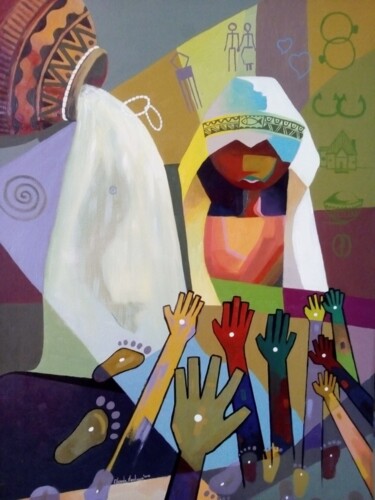 Peinture intitulée "The seekers" par Ifeoluwa Olojede, Œuvre d'art originale, Huile