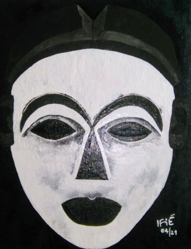 Pittura intitolato "African's Roots" da Denis Christian Biouele (IFIE), Opera d'arte originale, Smalto Montato su Telaio per…