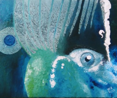 Painting titled "I See You" by Denis Christian Biouele (IFIE), Original Artwork, Enamel