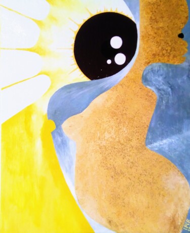 Peinture intitulée "The Voyeur" par Denis Christian Biouele (IFIE), Œuvre d'art originale, Huile