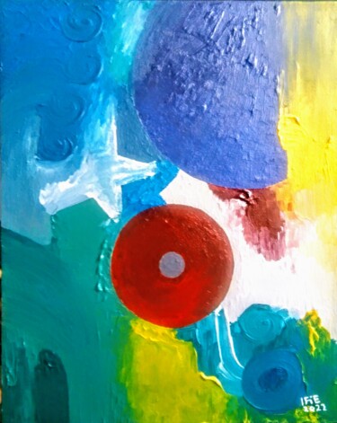 Painting titled "THE ABSTRACT EYE" by Denis Christian Biouele (IFIE), Original Artwork, Acrylic