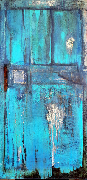 Painting titled ""Still got the blue…" by Ifigeneia Sofia Christodoulidou, Original Artwork, Acrylic Mounted on Wood Stretch…