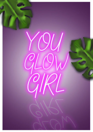 Grafika cyfrowa / sztuka generowana cyfrowo zatytułowany „You glow girl” autorstwa Bvlree, Oryginalna praca, 2D praca cyfrowa