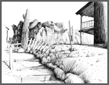 Ghost town Drawing titled "Ghost town" by Igal, Original Art, Ink