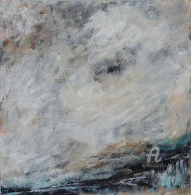 Painting titled "Cloudy Sky Landscap…" by Indrani Ghosh, Original Artwork, Acrylic