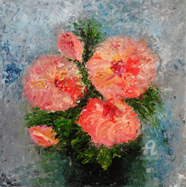 Painting titled "Wild Flowers Impast…" by Indrani Ghosh, Original Artwork, Oil