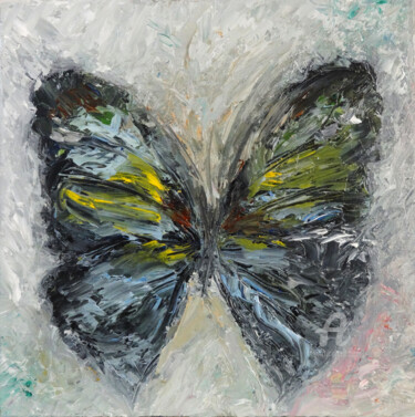 Schilderij getiteld "Butterfly Impasto O…" door Indrani Ghosh, Origineel Kunstwerk, Olie