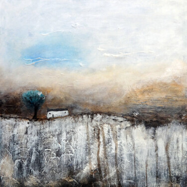 Malerei mit dem Titel "Lonely Hut Winter L…" von Indrani Ghosh, Original-Kunstwerk, Acryl