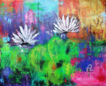 Painting titled "Abstract Colorful W…" by Indrani Ghosh, Original Artwork, Acrylic