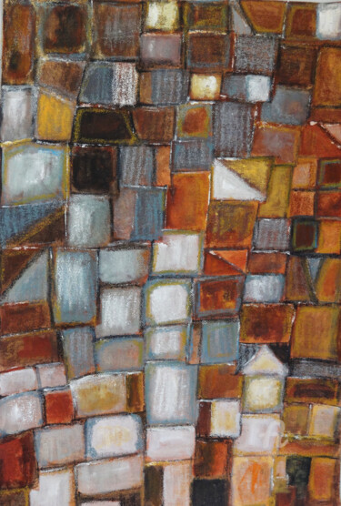 Painting titled "Mosaic on the wall…" by Indrani Ghosh, Original Artwork, Acrylic