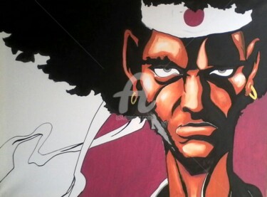 Malerei mit dem Titel "Peinture " Afro Sam…" von Igihozo, Original-Kunstwerk, Acryl