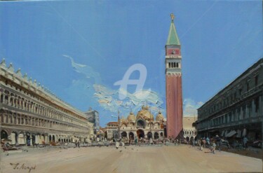 Pittura intitolato "piazza s.Marco-Vene…" da Igli Arapi, Opera d'arte originale, Olio