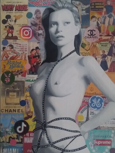 Collages titulada "Kate" por Ignacio Galli, Obra de arte original, Acrílico