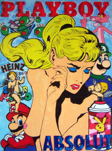 Картина под названием "Playboy" - Ignacio Galli, Подлинное произведение искусства, Акрил