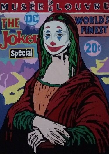 Painting titled "Mona Lisa Joker" by Ignacio Galli, Original Artwork, Acrylic