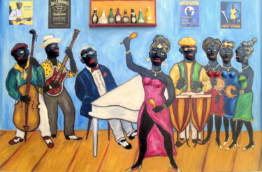 Pintura titulada "Le Chanteuse de Jazz" por Ignacio Navarro, Obra de arte original, Oleo