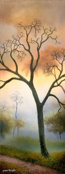 Pintura titulada "ARBOL SIN HOJAS" por Ignacio Monje Pintor Colombiano, Obra de arte original, Oleo