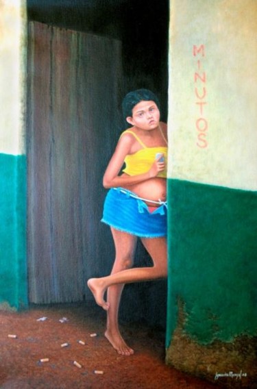 Pintura titulada "LA EDUCACION DE HOY…" por Ignacio Monje Pintor Colombiano, Obra de arte original