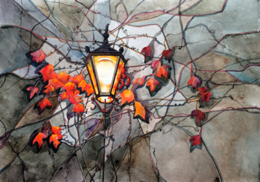 Malerei mit dem Titel "Autumn. Light.jpg" von Tatiana Ignat, Original-Kunstwerk, Aquarell