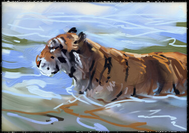 Цифровое искусство под названием "Тигр" - Игорь Комаров, Подлинное произведение искусства, Цифровая живопись