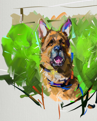 Цифровое искусство под названием "Собачка" - Игорь Комаров, Подлинное произведение искусства, Цифровая живопись