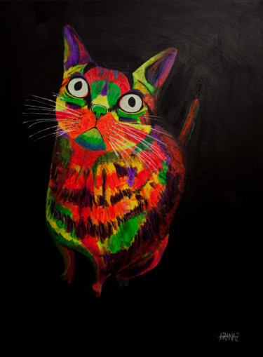 Malerei mit dem Titel "El gato colorao (Ig…" von Igor Aranaz, Original-Kunstwerk, Acryl