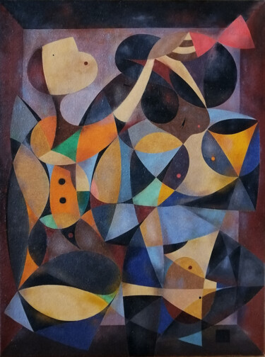 Pintura intitulada "Лот с дочерьми" por Igor Bondarenko, Obras de arte originais, Óleo