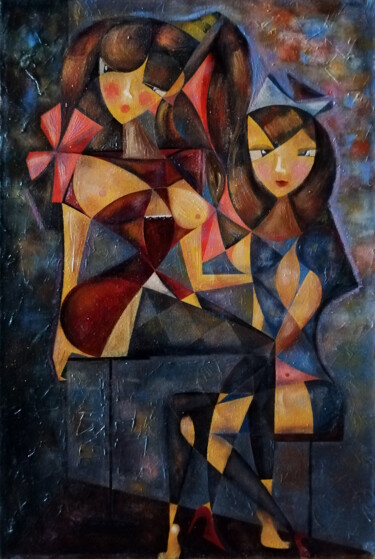 Painting titled "Один+" by Igor Bondarenko, Original Artwork, Oil