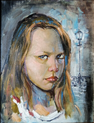 Painting titled "Ночь, улица, фонарь…" by Igor Bondarenko, Original Artwork, Oil