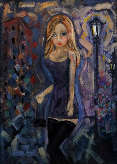 Картина под названием "Вечер" - Игорь Бондаренко, Подлинное произведение искусства, Масло