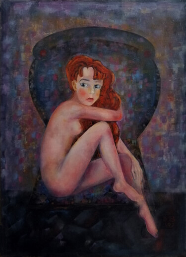 Painting titled "Маленькая Вера" by Igor Bondarenko, Original Artwork, Oil