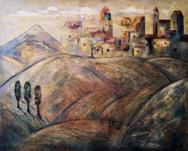 Картина под названием "Бедный пейзаж" - Игорь Бондаренко, Подлинное произведение искусства, Масло