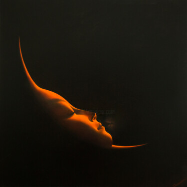 Painting titled "Moonlight Kiss" by Igor Eliseev, Original Artwork, Oil