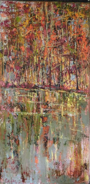 Картина под названием ""Рудий ліс" / "Red…" - Igor Eliseev, Подлинное произведение искусства, Масло Установлен на Деревянная…