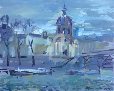 Peinture intitulée "Le long de la Seine" par Igor Filippov, Œuvre d'art originale