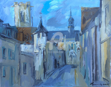 Pittura intitolato "la rue de Nevers" da Igor Filippov, Opera d'arte originale, Olio
