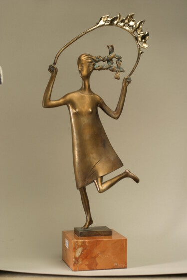 Sculpture intitulée "Девочка с скакалкой" par Igor Glukhenkij, Œuvre d'art originale, Bronze