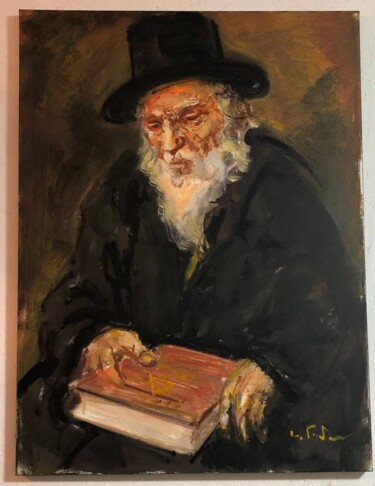 Painting titled "Rabbi (Teacher)" by Igor Gubskiy, Original Artwork, Oil