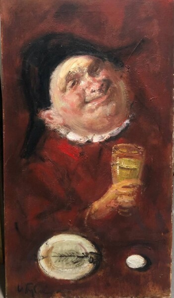 Painting titled "Mug of Beer" by Igor Gubskiy, Original Artwork, Oil