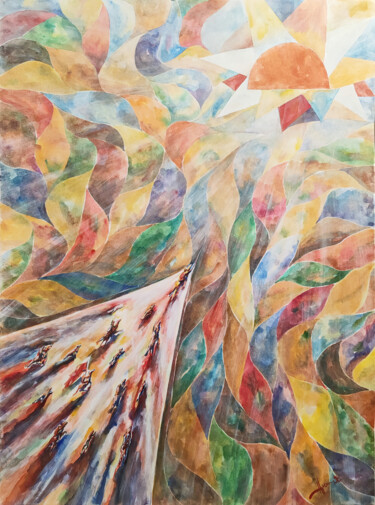 Картина под названием "Заря" - Игорь Храмов, Подлинное произведение искусства, Акварель