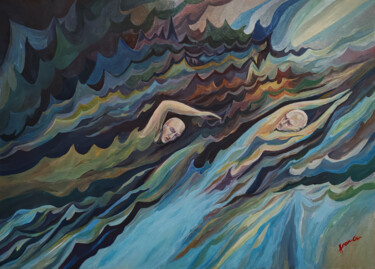 Картина под названием "Пасти волн" - Игорь Храмов, Подлинное произведение искусства, Акрил
