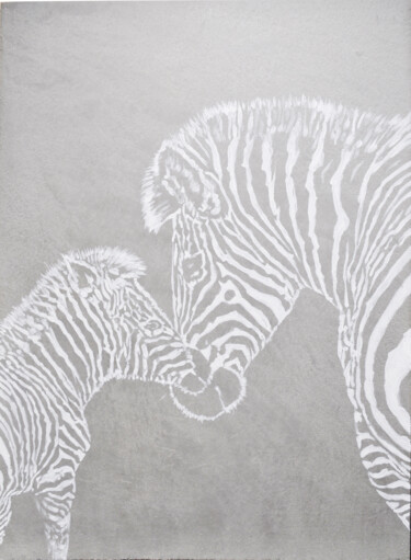 Pintura intitulada "Zebra streak of luck" por Igor Kashchenko, Obras de arte originais, Acrílico