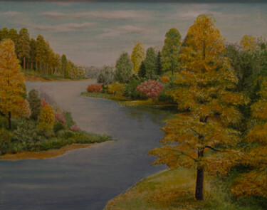 Painting titled "Ранняя осень" by Igor Kon, Original Artwork, Oil