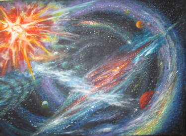 Картина под названием "Глубины вселенной" - Игорь Кон, Подлинное произведение искусства, Масло