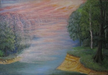 Peinture intitulée "Сиреневый туман" par Igor Kon, Œuvre d'art originale, Huile