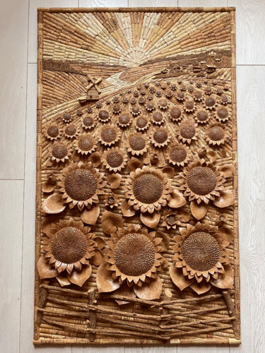 Sculptuur getiteld "Sunflowers-1" door Igor Kopachevsky, Origineel Kunstwerk, Hout