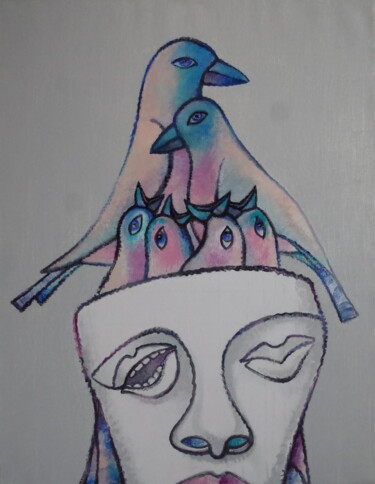 Картина под названием "Синяя птица" - Игорь Копейкин (Pellegrino), Подлинное произведение искусства, Масло