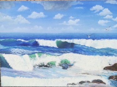 Painting titled "sea wave" by Igor Kryzhanovskyy, Original Artwork, Oil